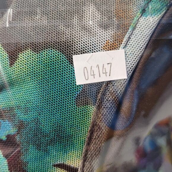 Cato Tank Top Blouse Womens Medium Blue Brown Lined Floral Ruffle Sleeveless - Picture 11 of 11